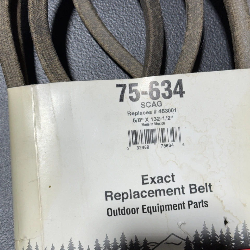 Correa de repuesto Oregon 75-634 5/8" x 132-1/2" para cortacéspedes SCAG 483001 Foto 2 de 4