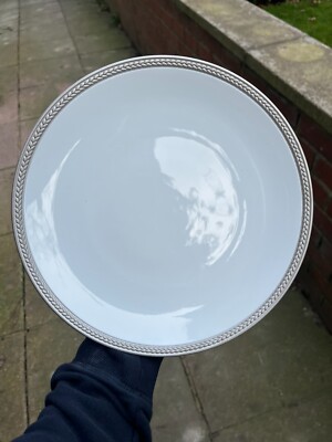 Soie Tressee Platinum Dinner Plate by L'Objet Brand New 26.2cm In Diameter