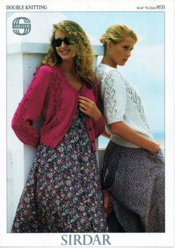 ~Sirdar Knitting Pattern For Lady's Long & Short Sleeve Lace & Bobble Cardigans~ - Picture 1 of 1