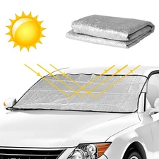 All-Weather Car Windshield Sun Shade -Foldable UV Block Protective Cover -Silver