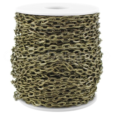 Bulk Cable Chain - Silver Bronze Copper - 2x3mm 3x4mm 4x6mm - 100 500 Feet