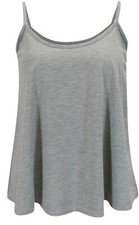 Womens Cami tops Ladies Camisoles Vest Flared Swing Strappy Plus Size Top 8-26