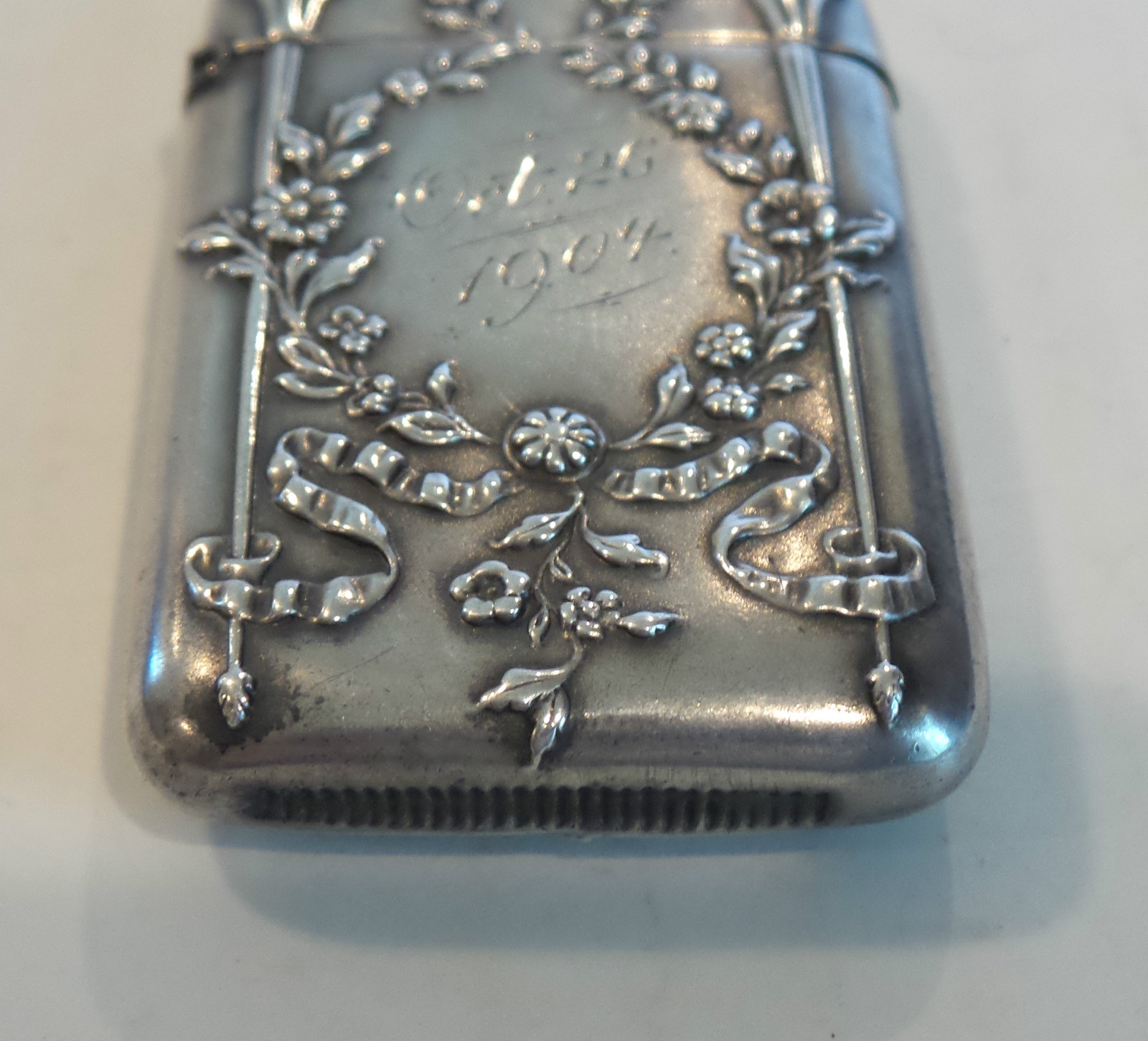 UNUSUAL ANTIQUE STERLING SILVER MATCH SAFE / VESTA CASE, c. 1904 | eBay