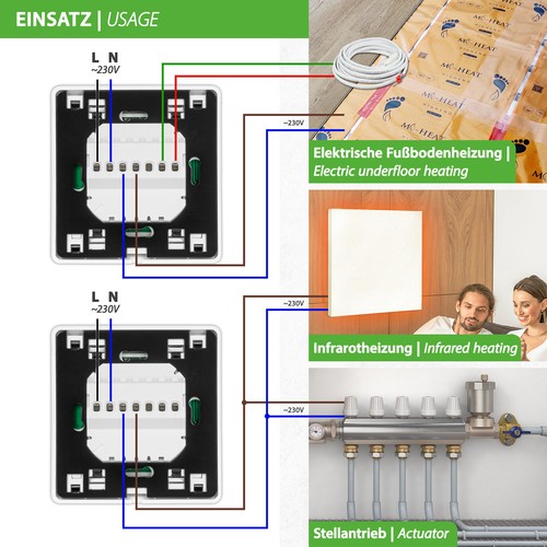 Bodenheizung Fußbodenheizung Elektrische elektro 200W elektrisch Fliese Bad Set - Bild 31 von 52