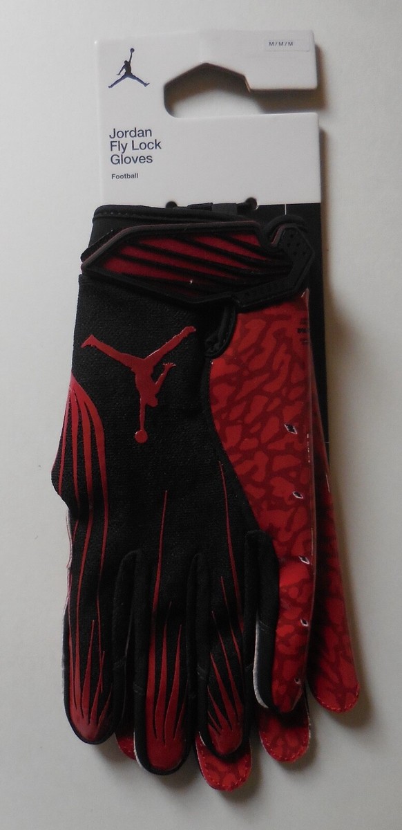 Nike Jordan Fly Lock Football Gloves Men Black/Varsity Red Nike Jordan Fly Lock Football Gloves Men Black/Varsity Red