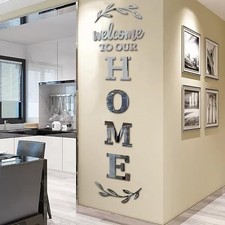Home Wall Decor Welcome to Our Home Letter Signs - Acrylic Mirror Wall