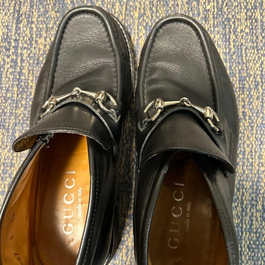 GUCCI Short Boots Loafers Shoes Horse Bit EU 38 US 8 Leather Black Authentic thumbnail 14