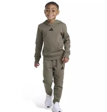 Adidas Boy's Olive 2-pc. Long Sleeve Pullover Hoodie & Jogger Pants Set, 5