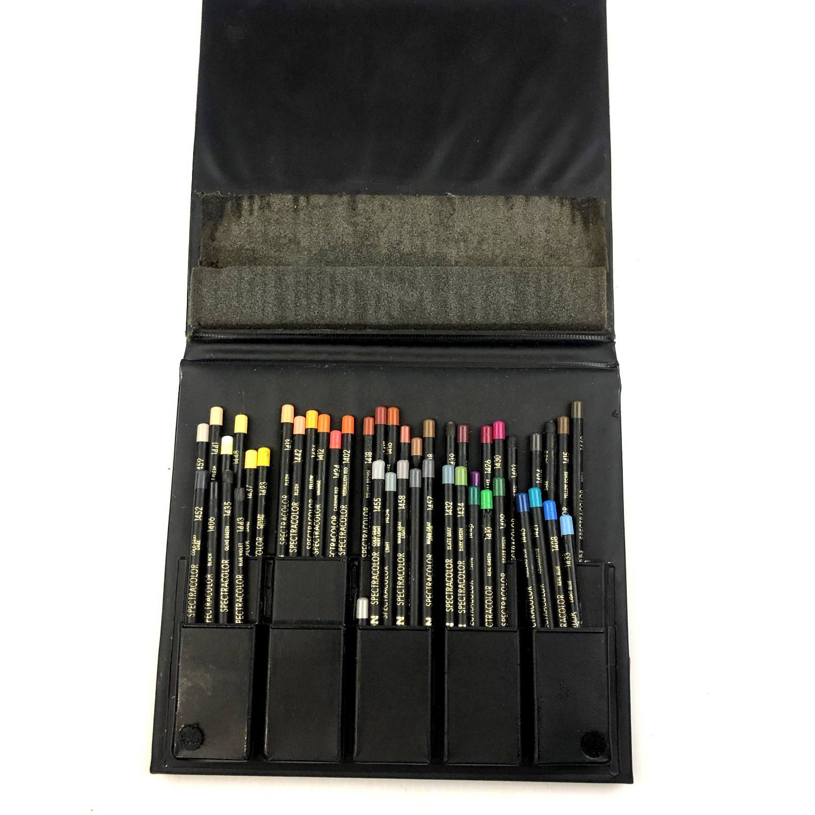 Rare Vintage Design Spectracolor Easel Case Colored Pencils, 47-Pack
