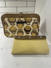 Petunia Pickle Bottom Diaper Bag Purse Yellow Brown Floral Snap Changing Pad