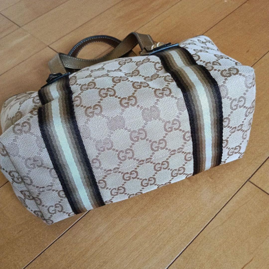 GUCCI Mini Tote Bag GG Canvas Vintage Leather Strap Women's Authentic thumbnail 6