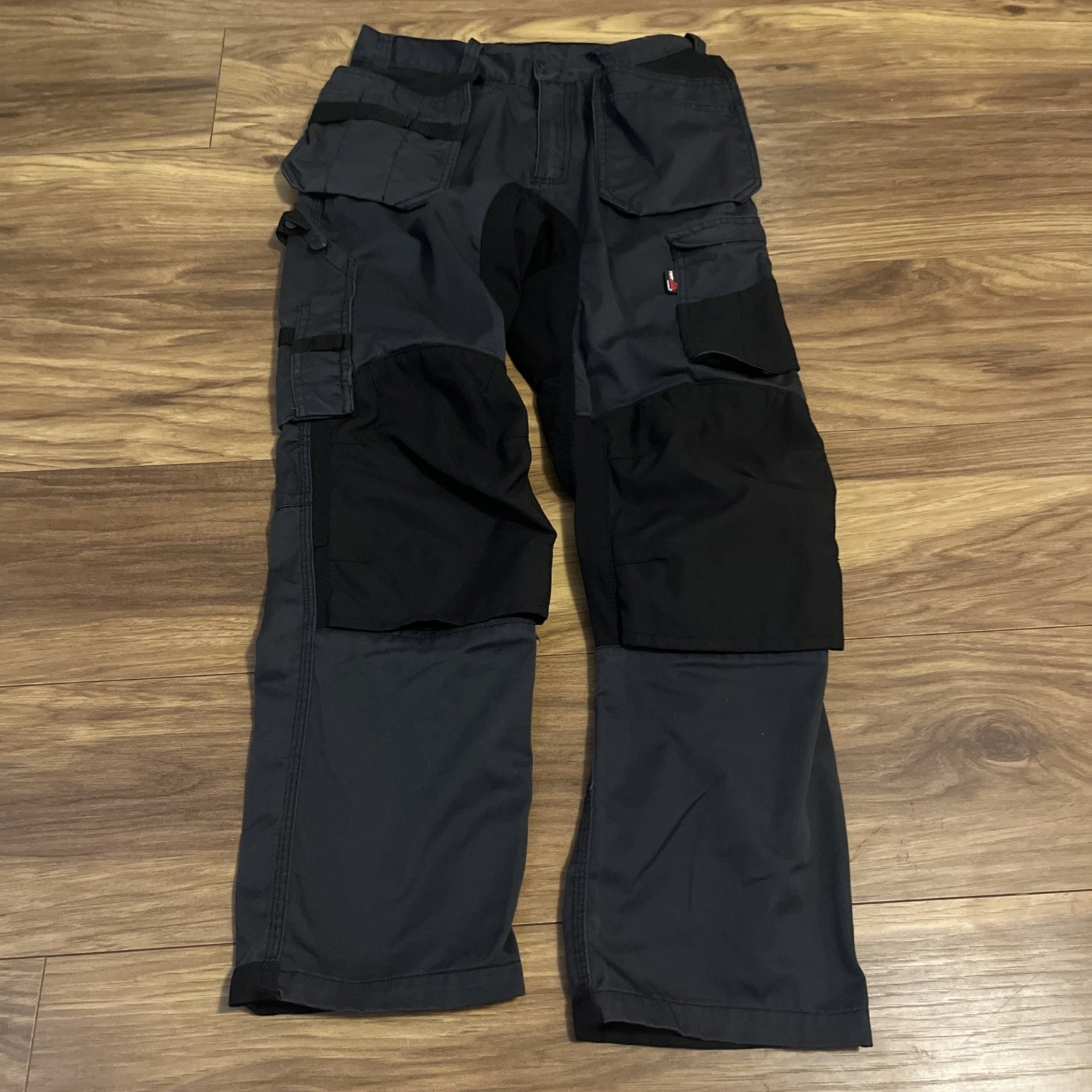 Tuff Stuff Workwear Mens Grey Black Trousers Size 30/30