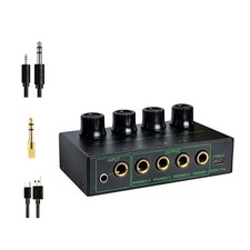 4 Channel Headphone Amplifier Splitter Color Lighting Multiple Outputs