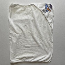 Vintage Road Runner Gerber Hooded Baby Bath Towel Looney Tunes White Made USA