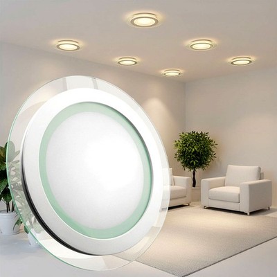 Led Glasrand Panel Einbaustrahler Deckenleuchte Leuchte Einbau Flach rund eckig