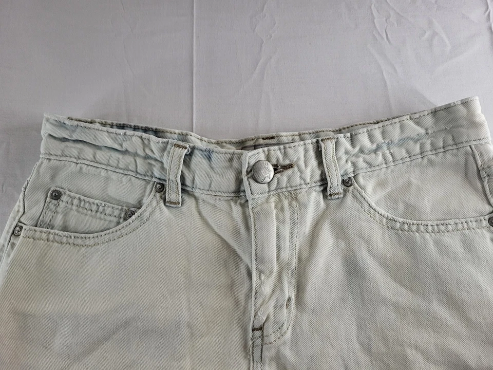 Pantalones Cortos Free People Para Mujer Talla 27W Azul Blanco Denim Desgastado Corte Foto 3 de 4