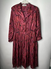 Vintage Ladies dress 46 floral Hero Paris Sleeve Size L