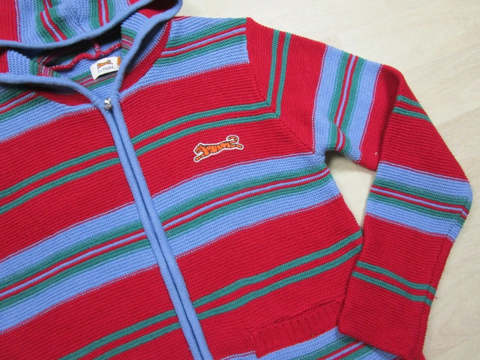 Suéter con Capucha Le Tigre (M) Para Hombres Cremallera Completa Rayas Bloques de Color Tejido Tigre Diseñador Foto 4 de 4