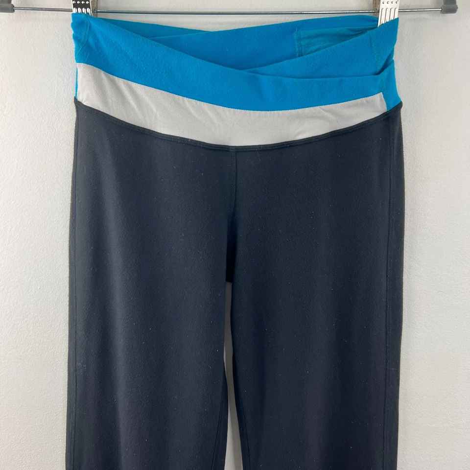 Pantalones Lululemon Astro Groove Yoga Azul Aqua Blanco Banda Cruzada 4 Foto 2 de 4