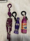 Vintage Larger 3x  Clip Bell Charm Necklace Charms No Bells Skeleton Pepsi Coke