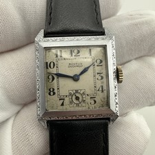 Vintage Art Deco Benrus Men’s Mechanical Watch 14k Gold Supported By Metal Case