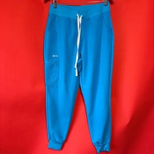 FIGS Technical Collection Jogger Scrub Pants Teal Blue Women's Size L