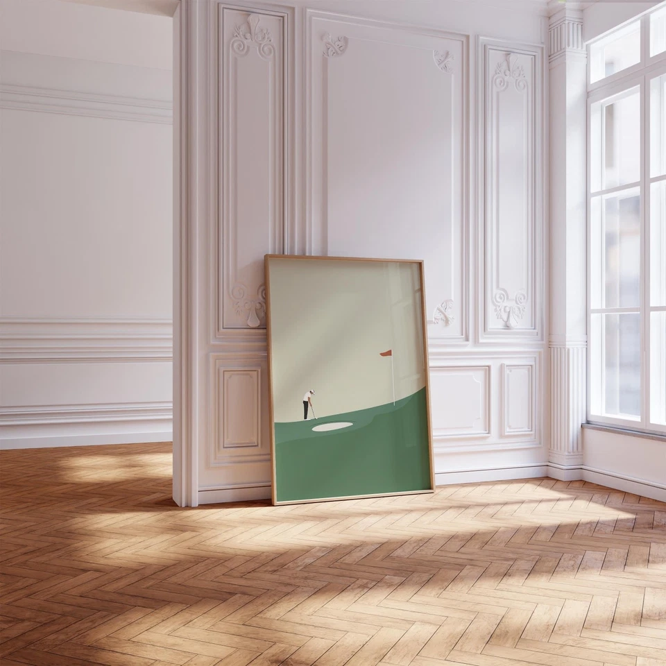 Póster de golf Man Cave - arte de pared minimalista para golf para oficina o regalo Foto 3 de 4