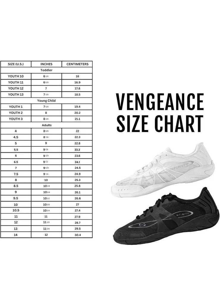 Nfinity Vengeance Cheer Shoes SIZE 8