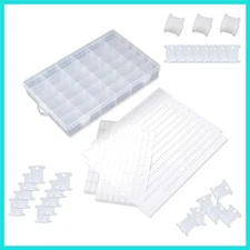 120 Pieces Plastic Floss Bobbins with 36 Grids Embroidery Floss Cross Stitch ...