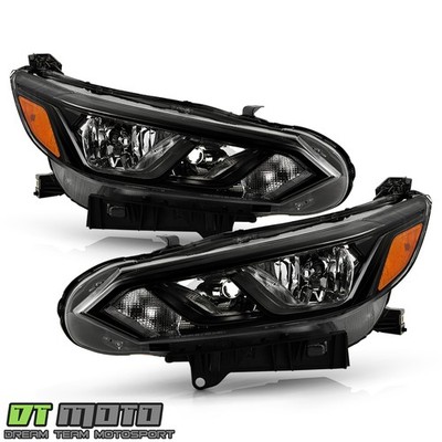 For 2024-2025 Nissan Sentra S | SV All Black Halogen Headlights Headlamps Pair