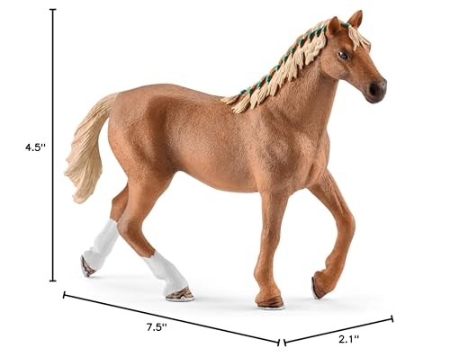 5 Piece English Thoroughbred Horse Playset With Accessories For Kids