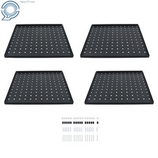 4 Pack 12"x12" Black Metal Peg Board For Walls Garage Workbench Shed Kitchen