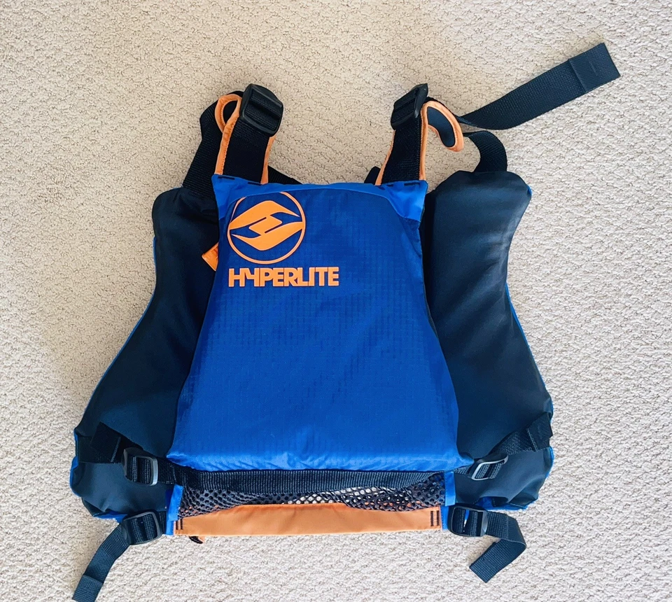 Hyperlite Adult Blue/Black Life Vest Flotation Jacket Size XS (28-36”) - Image 4 of 4
