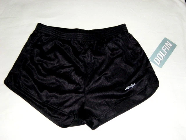 Pantalones Cortos Medianos Negros Logo Delfin Uniforme Hooters Traje de Baño Cubrir Correr Caminar Caminata Foto 3 de 4
