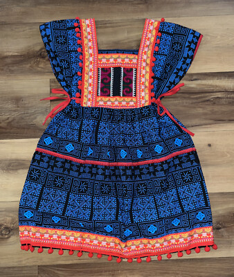 Traditional Thai Dress Childrens Size Poms Embroidery Cross