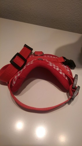 Arnés blando talla S, collar rojo Chihuahua, arnés para el pecho, arnés de correa a cuadros - Imagen 3 de 4