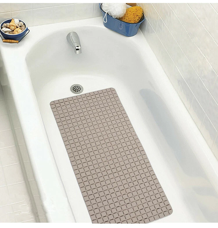 Pvc Non Slip Large Bath Mat Safety Suction Cup Bathroom Shower Mat