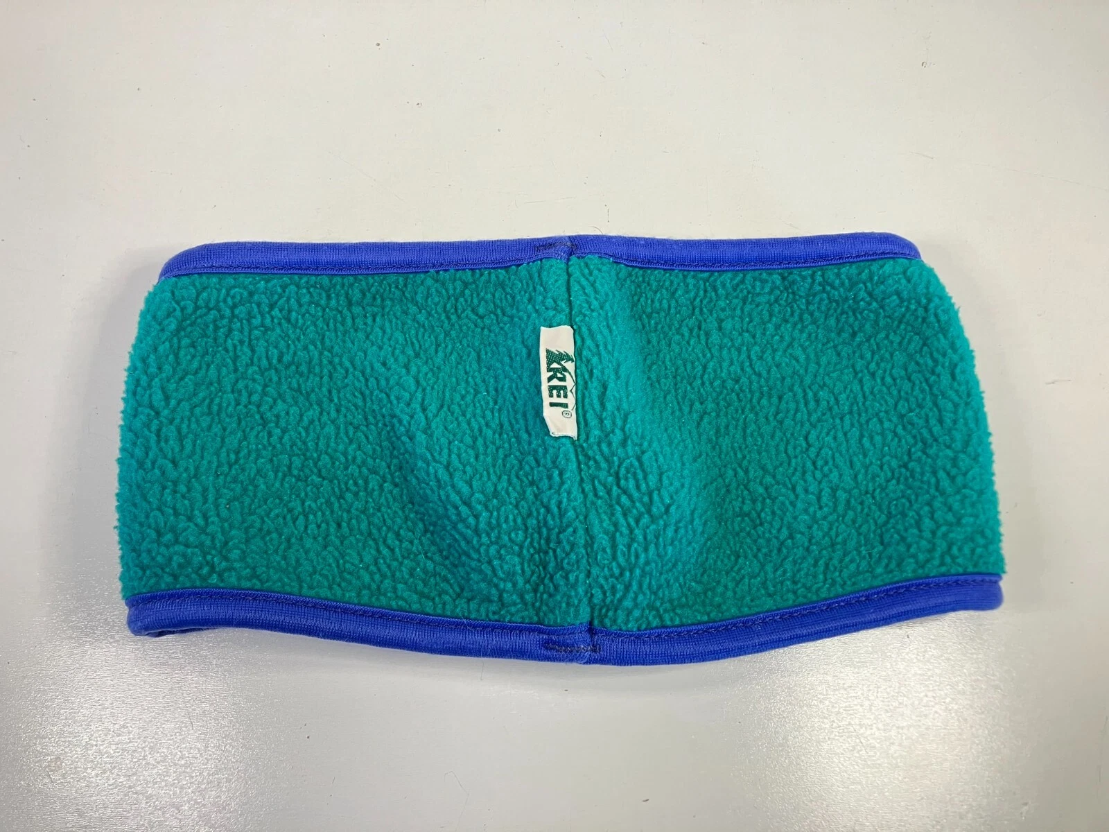 Vtg 90s REI Teal/Blue Warm FLEECE WINTER HEADBAND Winter Hike Beanie Hat Ski Cap