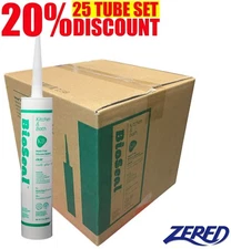 LOT SALE-BioSeal Silicone Caulk Sealant- Kitchen & Bath- 25 pc/box CLEAR