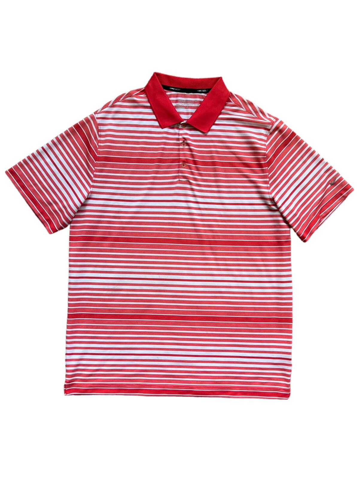 Nike Golf Shirt Men's XL Orange Stripe Dri Fit Polo Tour Performance eBay