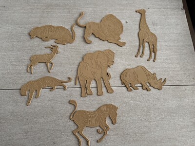 Vintage Galt Toys Creative Templates Stencils Safari Animals England Set Of 8