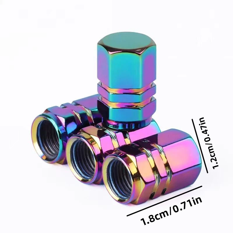 New 4pcs Colorful Aluminum Car Tire Valve Cap Dustproof Cover Fit For Volkswagen — 第 4/4 张图片