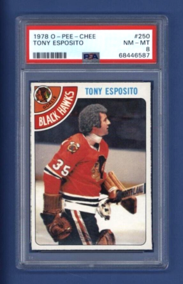 1978-79 OPC #250 TONY ESPOSITO PSA 8 NM-MT Chicago Blackhawks