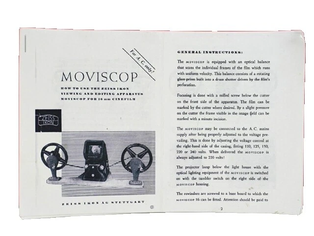 ZEISS Movie Editing Equipment