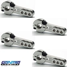 Go Nitro Hobbies 25T 3 Hole Alum. Heavy Duty Servo Arm 4 Silver Futaba / Savox
