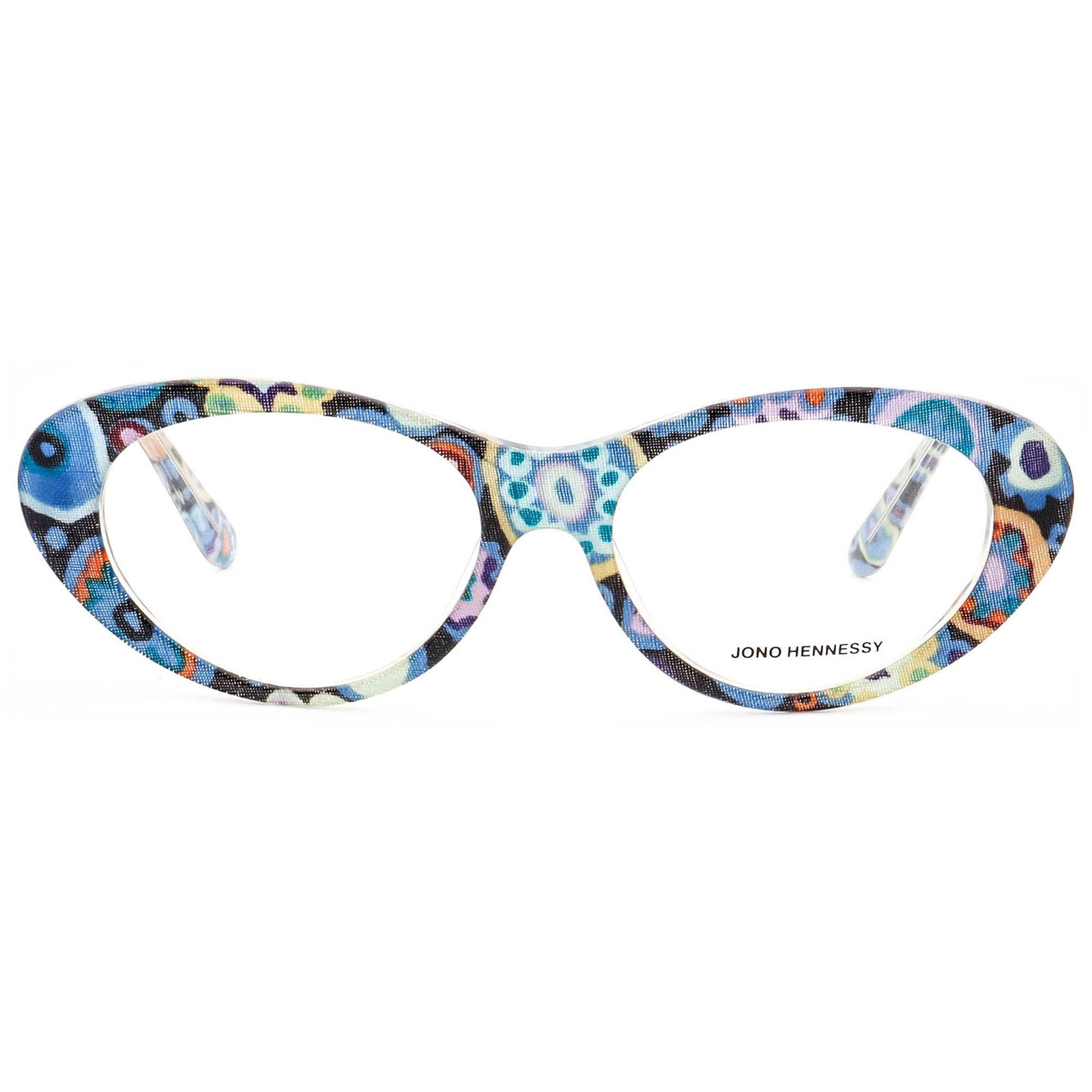 Jono Hennessy Eyeglasses 8209 C833 Limited Edition Blue Art Cat Eye 50[]17 135