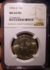 1954-D Franklin Silver Half Dollar NGC MS-64 FBL