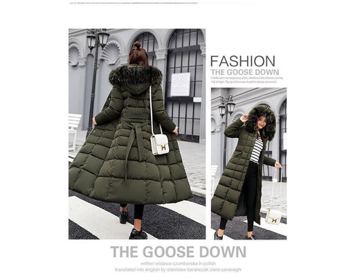 Neu Damen Winter Outdoor Steppmantel Warm Parka Winter Lang Stepp Jacke Kapuze - Bild 7 von 13