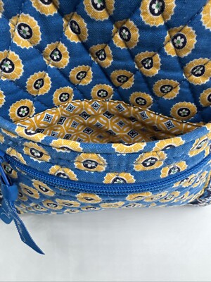 Vera Bradley riviera Floral Blue yellow Crossbody Bag Set backpack cross body Vera Bradley Riviera Blue Yellow Floral Large | Mercari main image 3