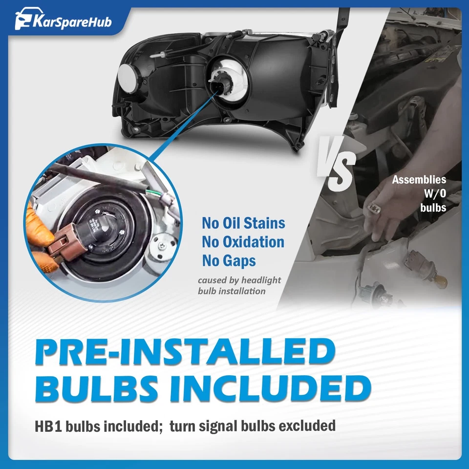 Chrome Headlights For 1994-2002 Dodge Ram 1500 2500 3500 with bulbs Left+Right Foto 3 de 4